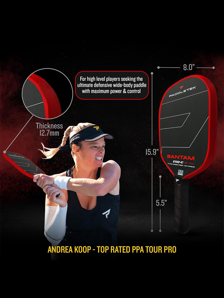 PADDLETEK Bantam ESQ-C 12.7mm Pickleball Paddle