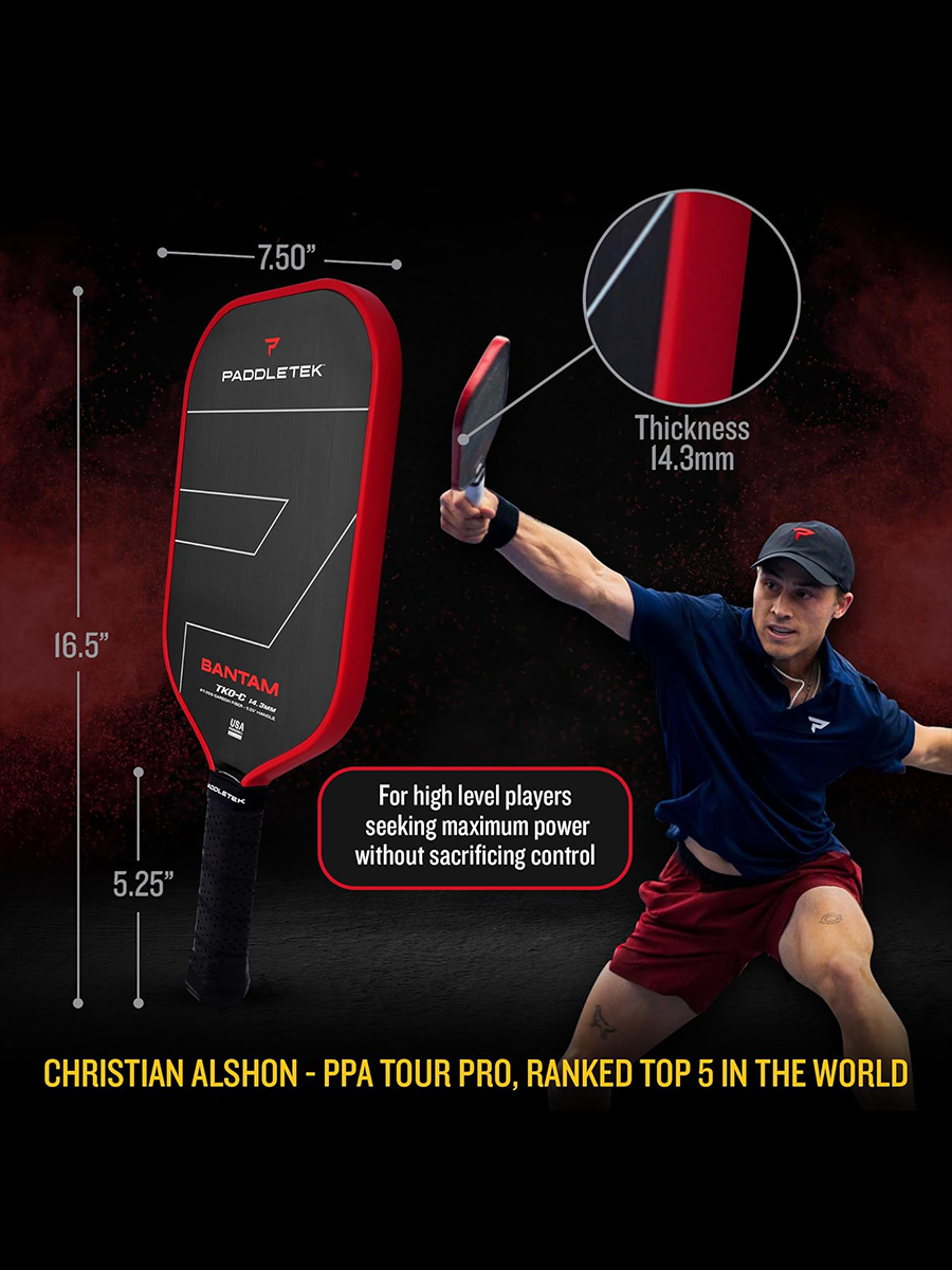 PADDLETEK Bantam TKO-C 14.3mm Pickleball Paddle