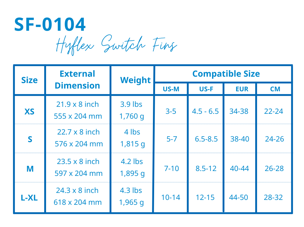 TUSA SF-0104 Hyflex Switch Fins
