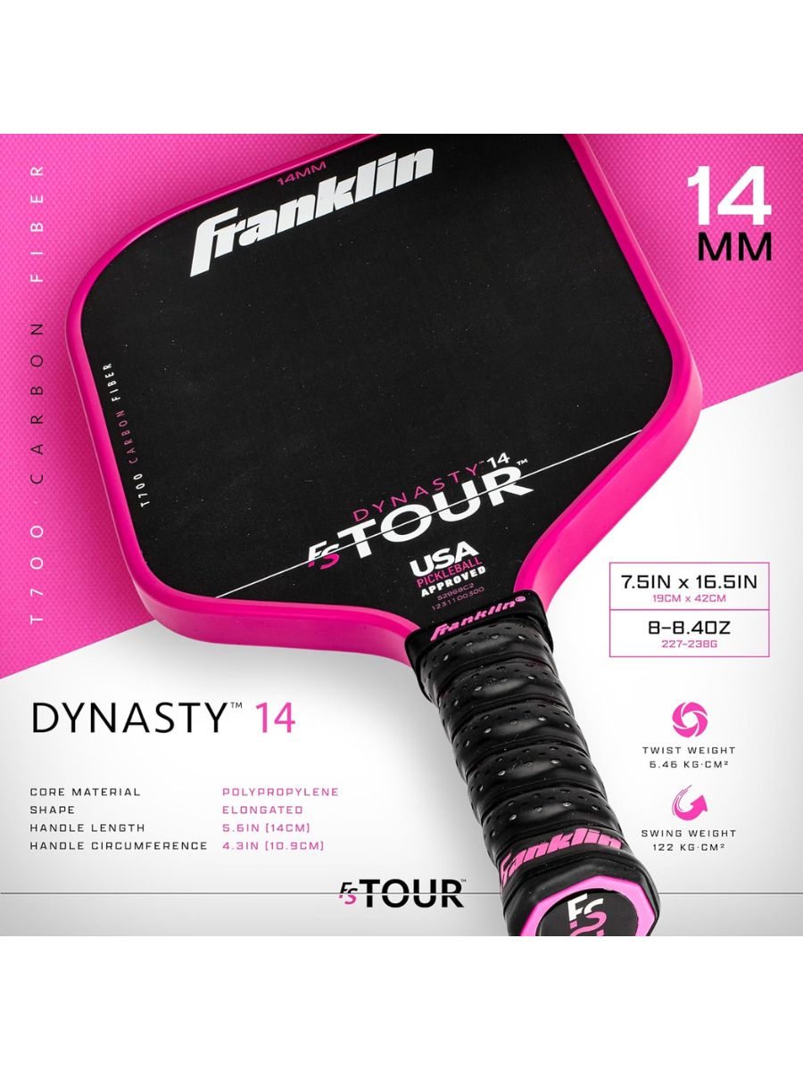 FRANKLIN FS Tour Dynasty 14mm Pickleball Paddle – Stride & Stroke FRANKLIN FS Tour Dynasty 14mm Pickleball Paddle – Stride & Stroke