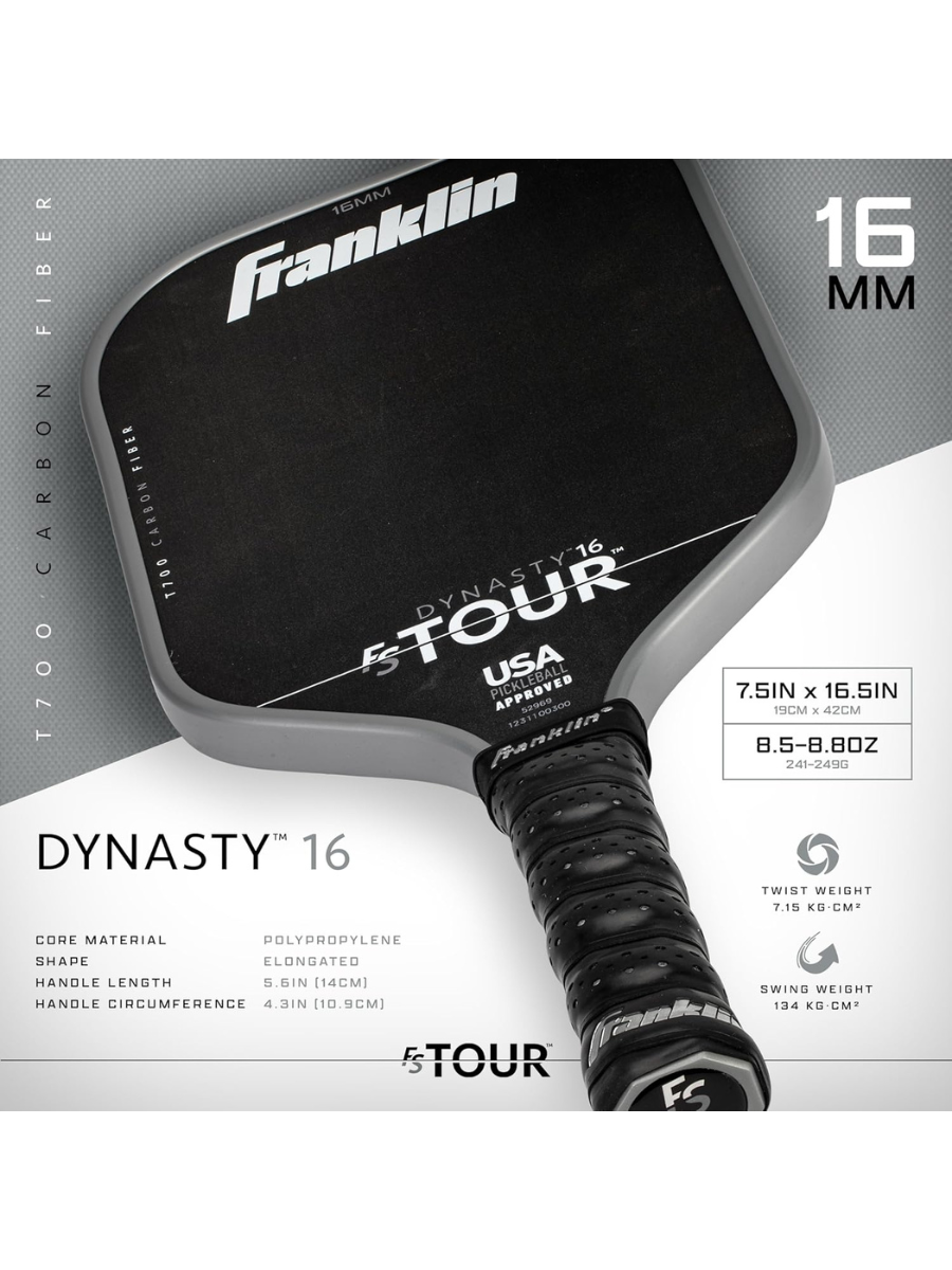 FRANKLIN FS Tour Dynasty 16mm Pickleball Paddle