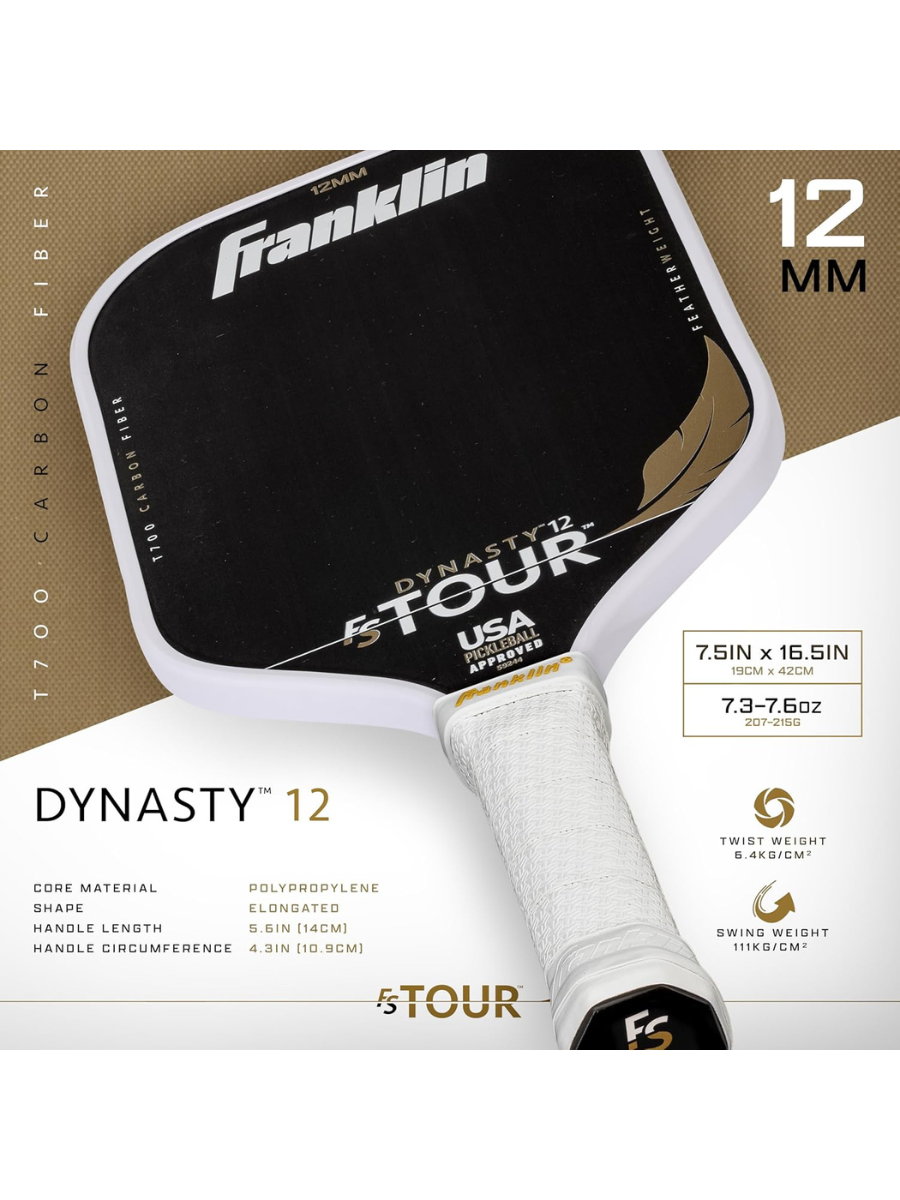 FRANKLIN FS Tour Featherweight Dynasty 12mm Pickleball Paddle