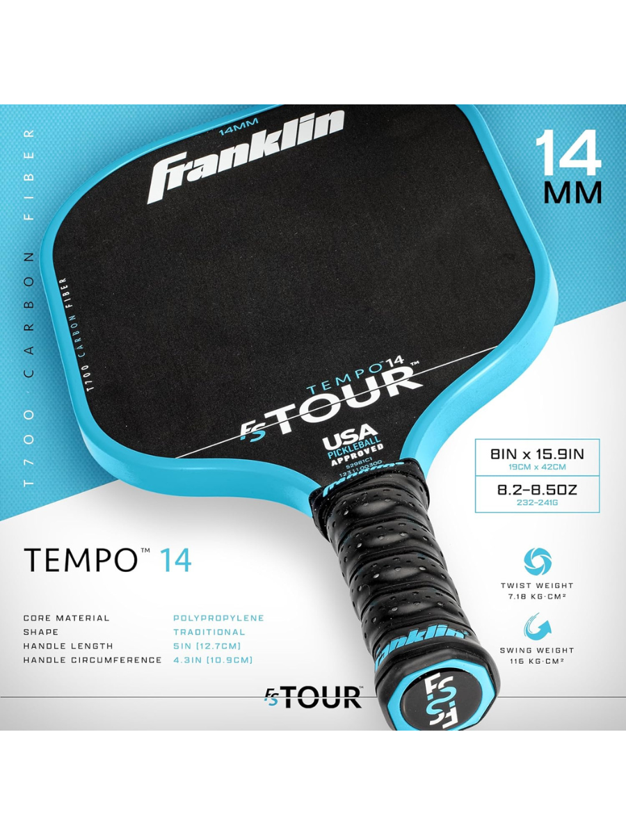 FRANKLIN FS Tour Tempo 14mm Pickleball Paddle