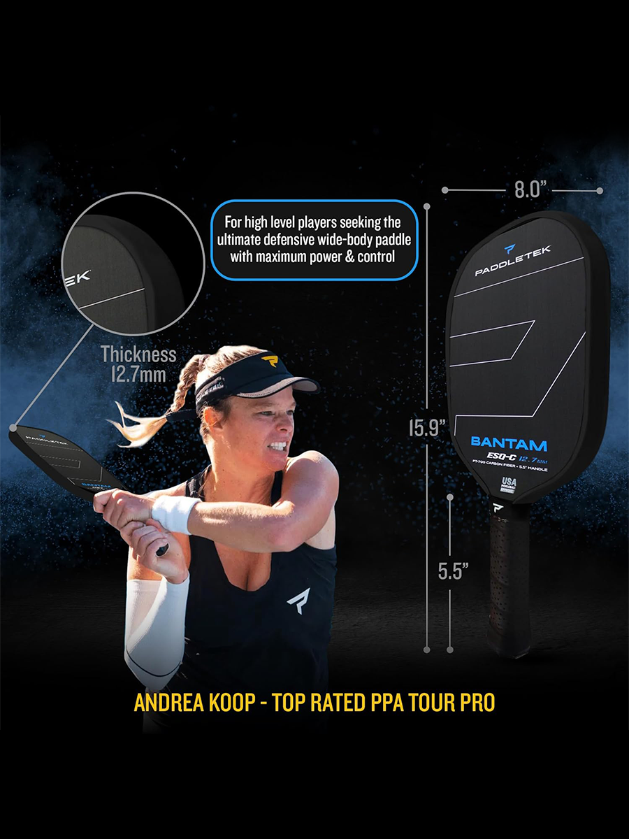 PADDLETEK Bantam ESQ-C 12.7mm Pickleball Paddle