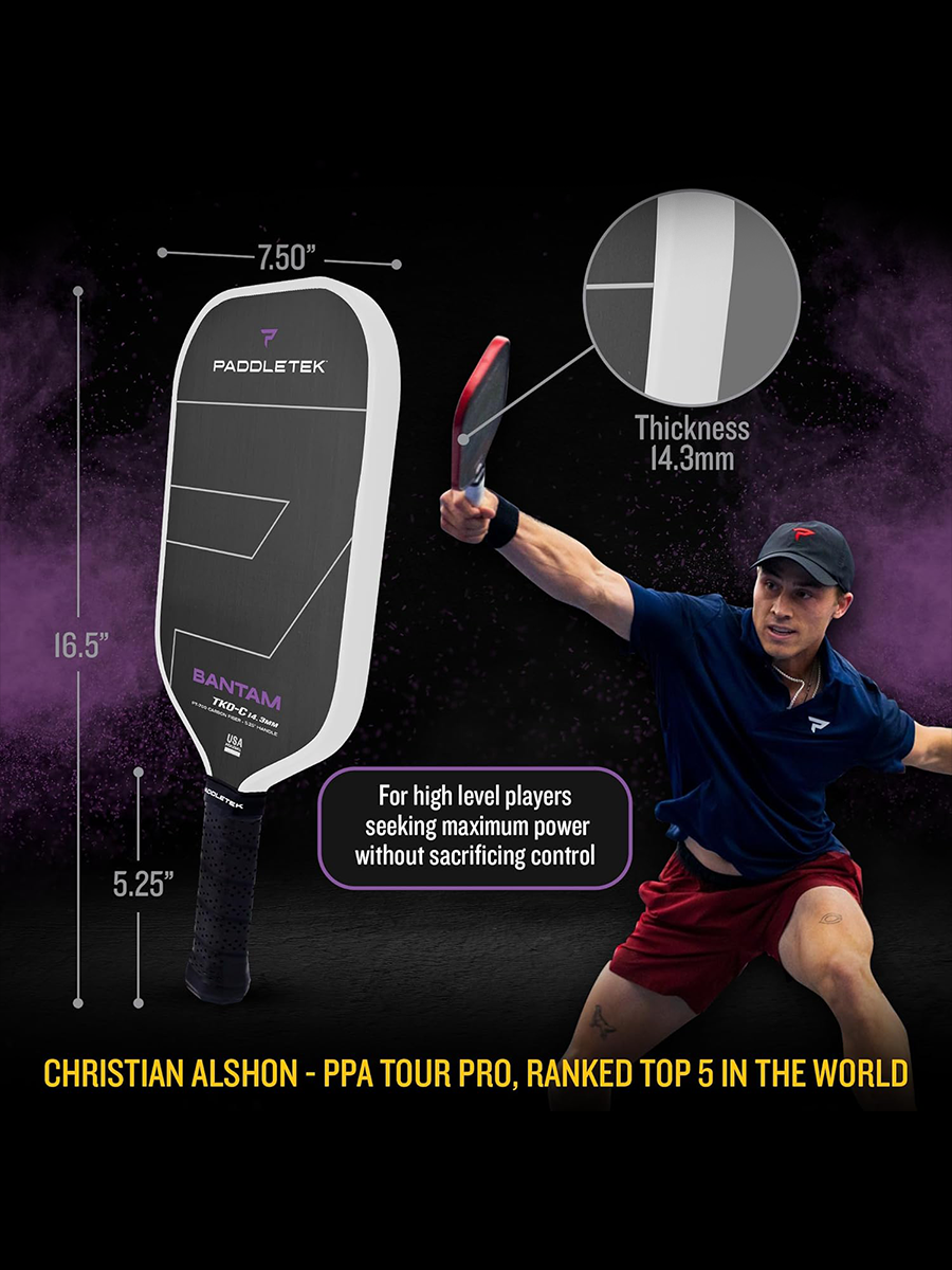 PADDLETEK Bantam TKO-C 14.3mm Pickleball Paddle