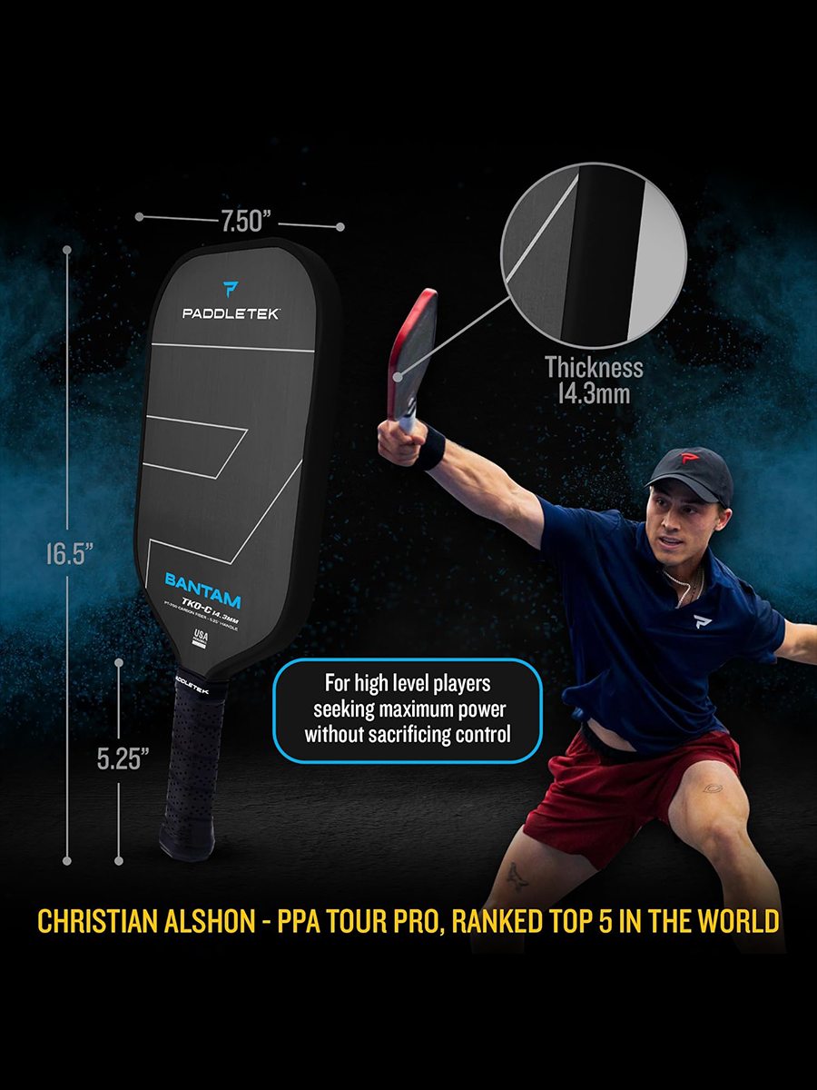 PADDLETEK Bantam TKO-C 14.3mm Pickleball Paddle