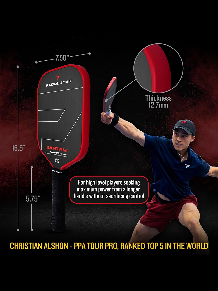 PADDLETEK Bantam TKO-CX 12.7mm Pickleball Paddle
