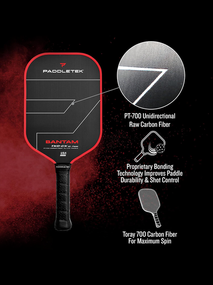 PADDLETEK Bantam TKO-CX 12.7mm Pickleball Paddle