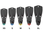 TUSA TRAVEL RIGHT FINS WITH COLOR HEEL GRIP