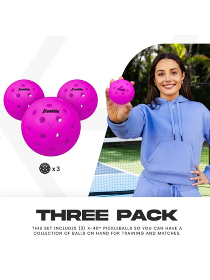 FRANKLIN X-40 Outdoor Pickleballs - 74mm