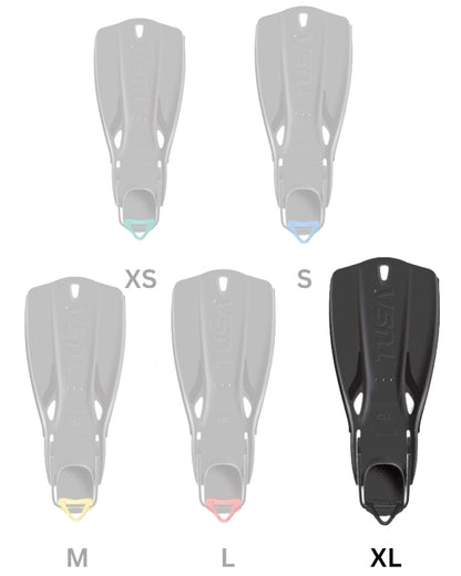 TUSA Travel Right Fins with Color Heel Grip