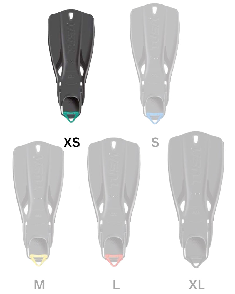 TUSA Travel Right Fins with Color Heel Grip