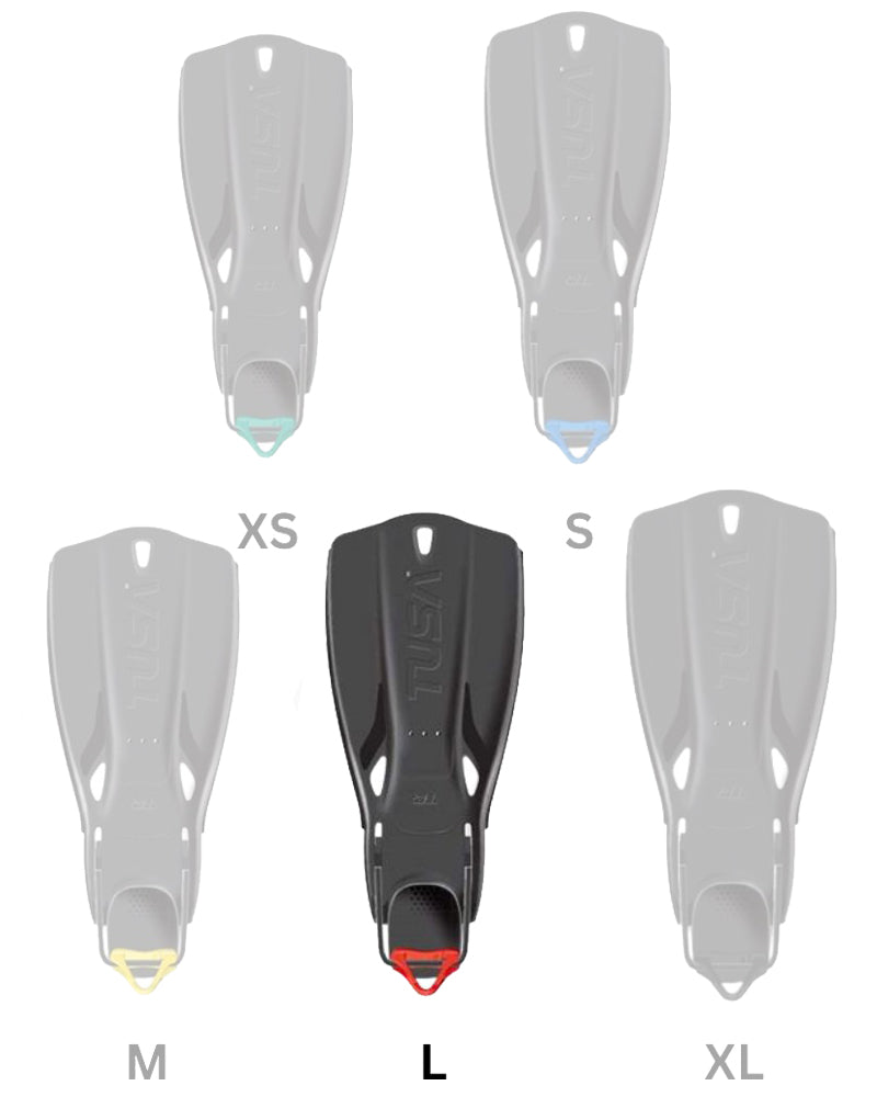 TUSA Travel Right Fins with Color Heel Grip