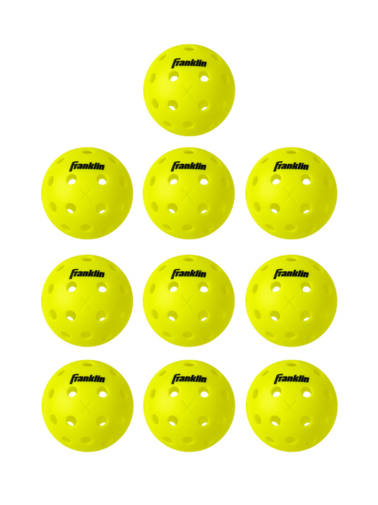 FRANKLIN X-40 Outdoor Pickleballs - 74mm (10 Packs)